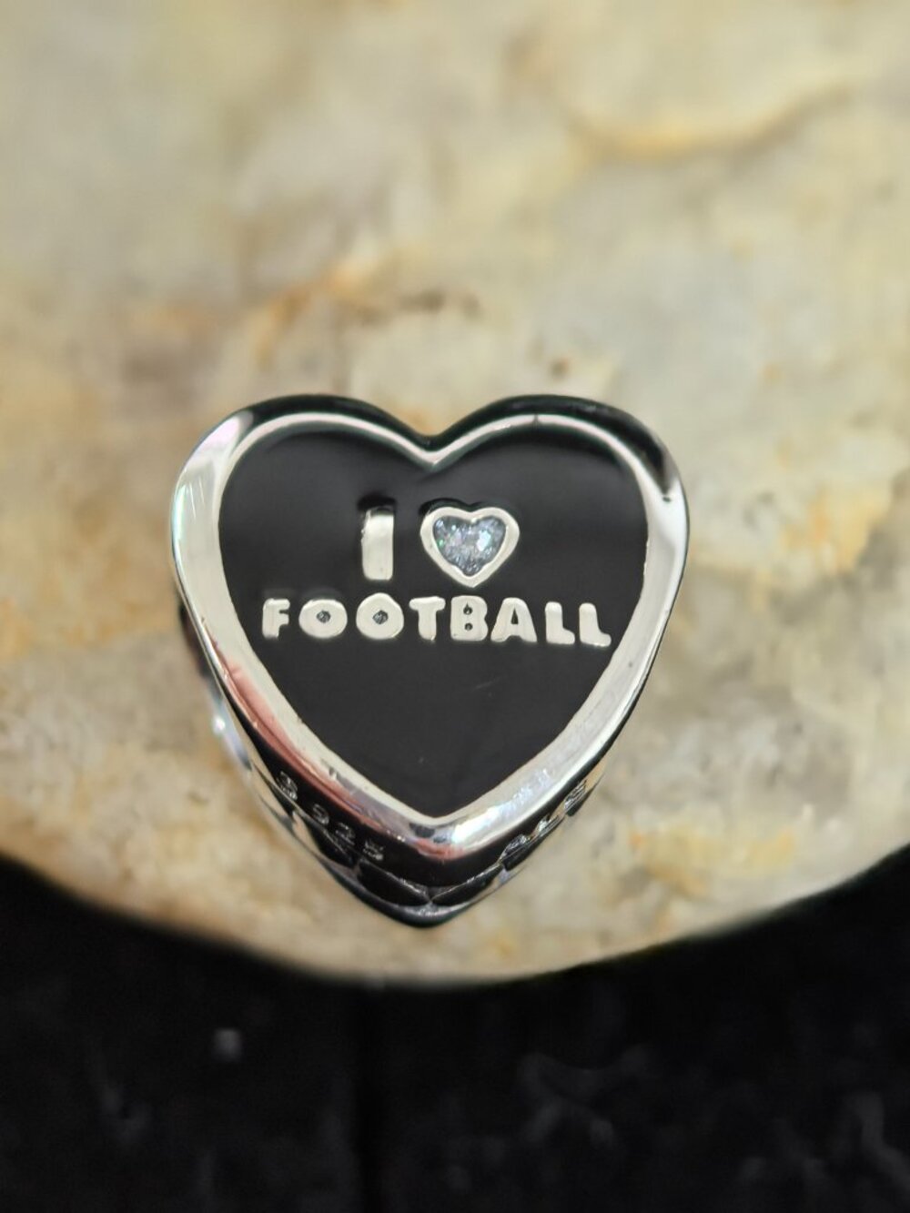 Pandora I LOVE Heart Football Las Vegas Heart Charm, S925 Silver (Women's)